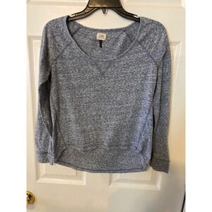 Check and Stripe C&S Blue Heathered Space Dye Raglan Long Sleeve Top‎ Small